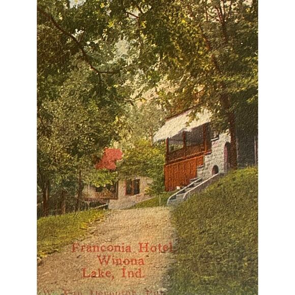 Atq Litho Postcard Ephemera Franconia Hotel Winona Lake, IN Pub JW Van De Venter - Picture 1 of 5